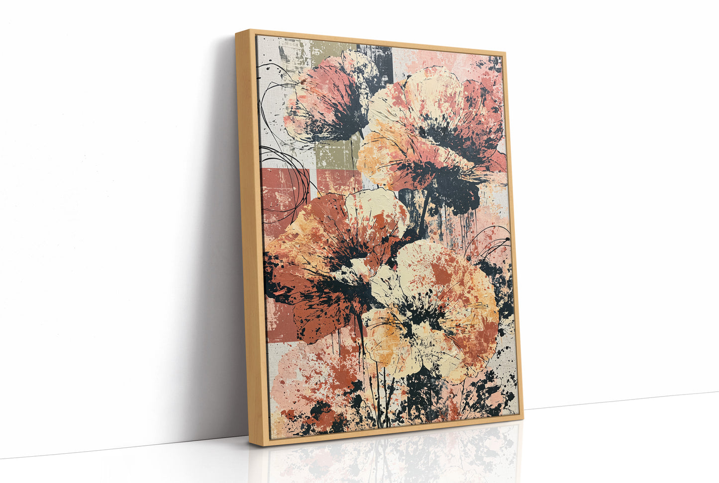 Amber Blooms in Ink & Drip