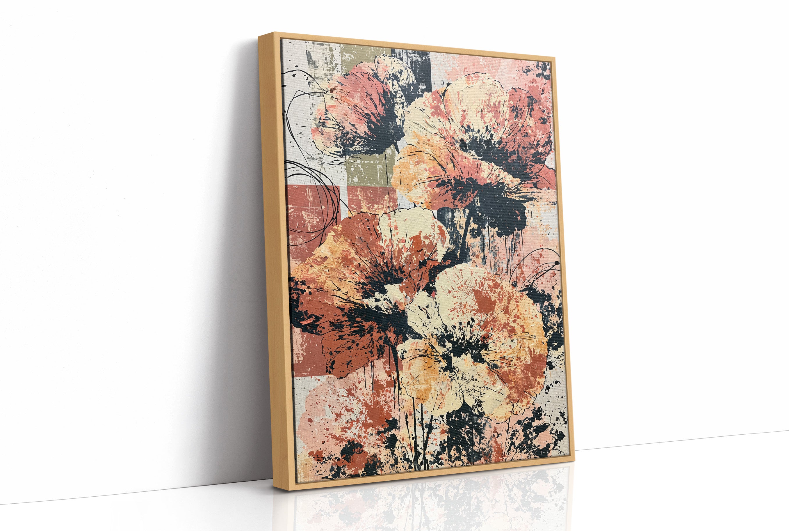 Amber Blooms in Ink & Drip