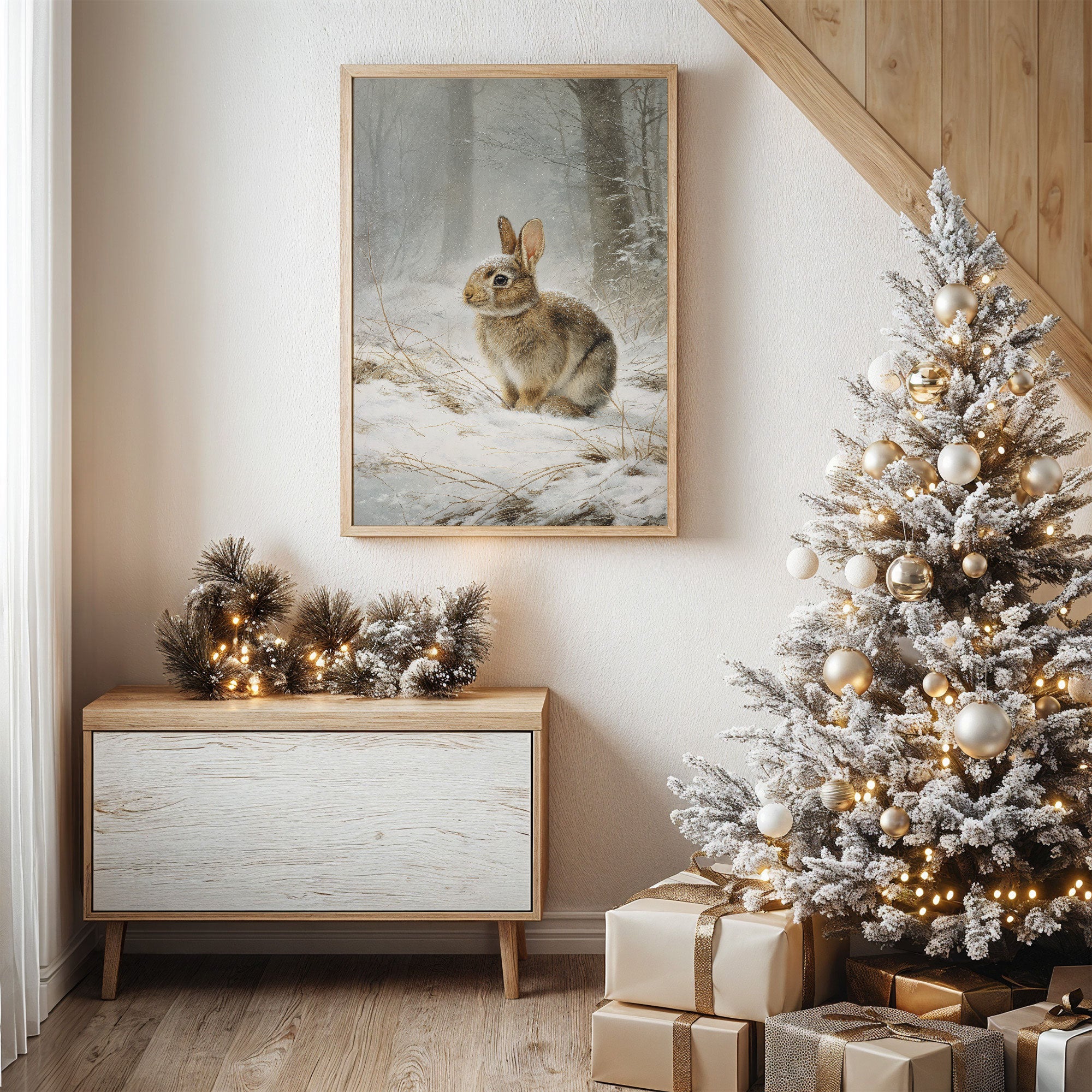 Winter Rabbit Finds Silent Snow