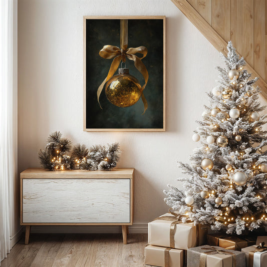 Golden Ornament Holds December's Light