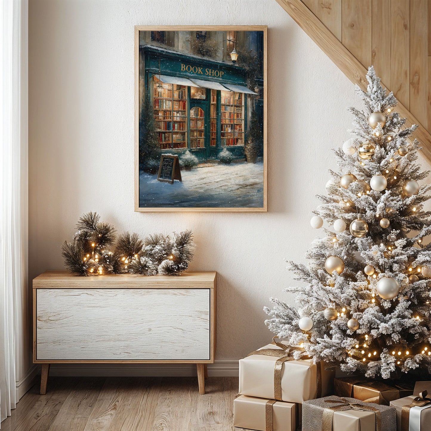 Winter Tales Behind Teal Windows