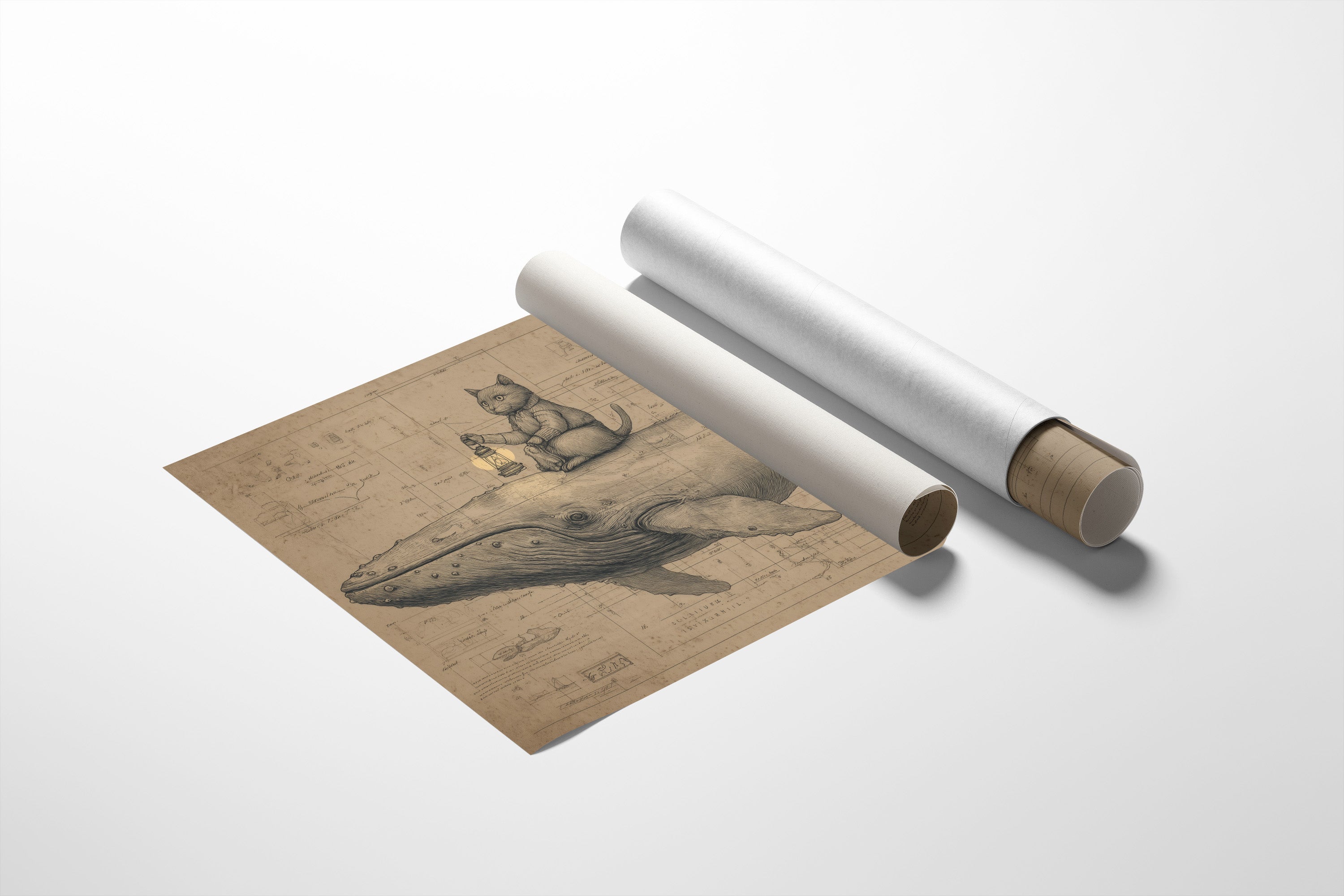 Cat Sailor Charts Ocean Dreams