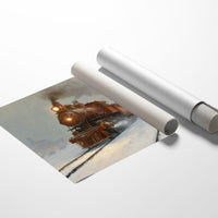 Iron Horse Glows Through Winter Night