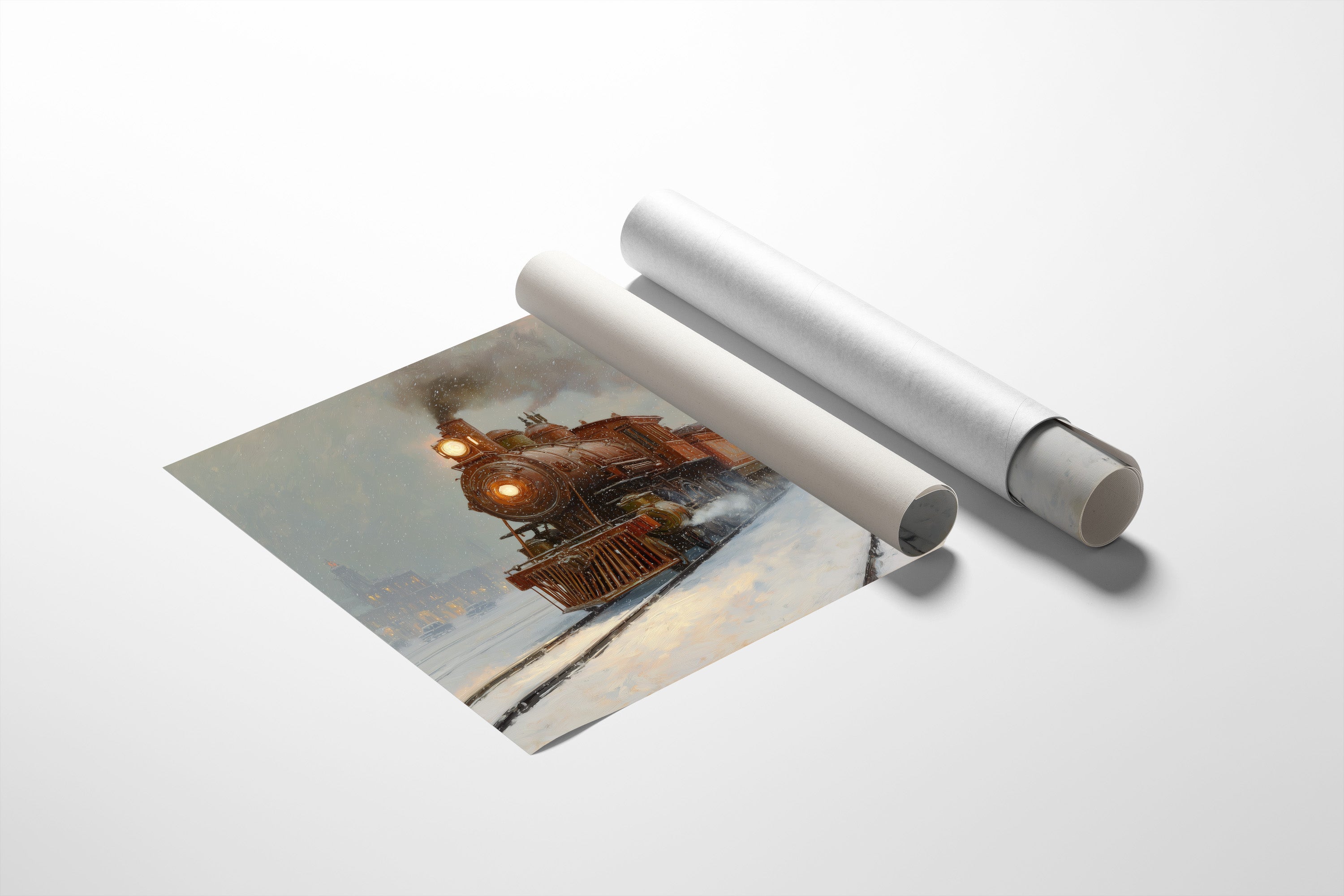 Iron Horse Glows Through Winter Night