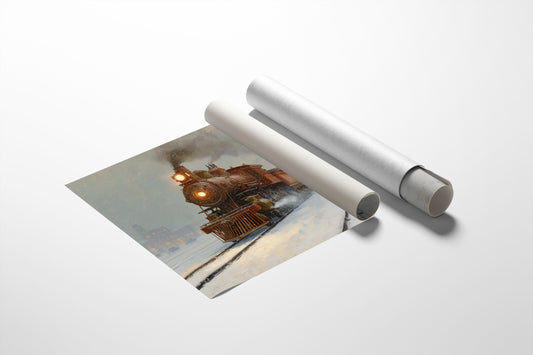 Iron Horse Glows Through Winter Night