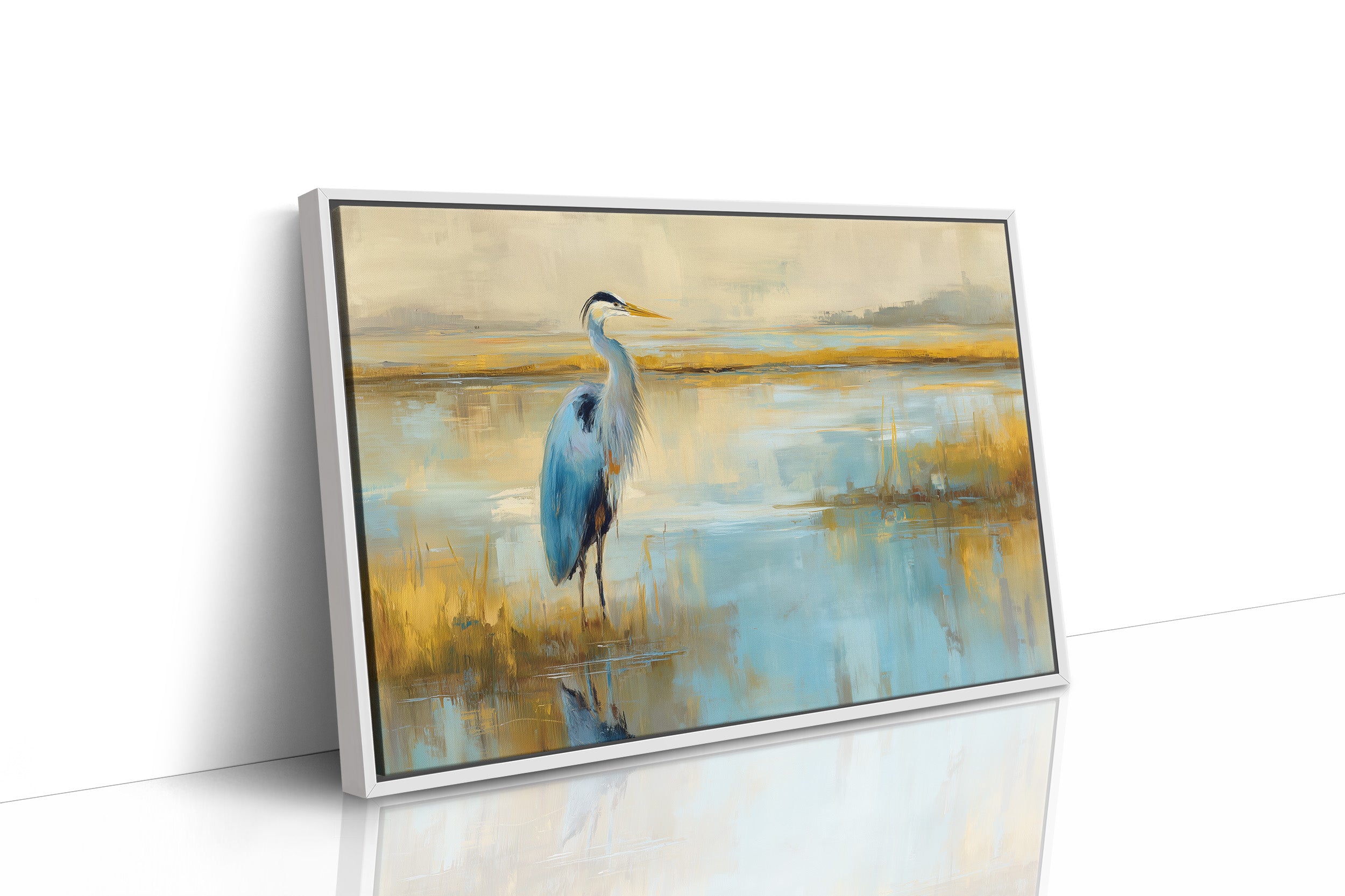 Blue Sentinel At Golden Marsh