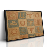 Western Icons Patchwork Quilt Print