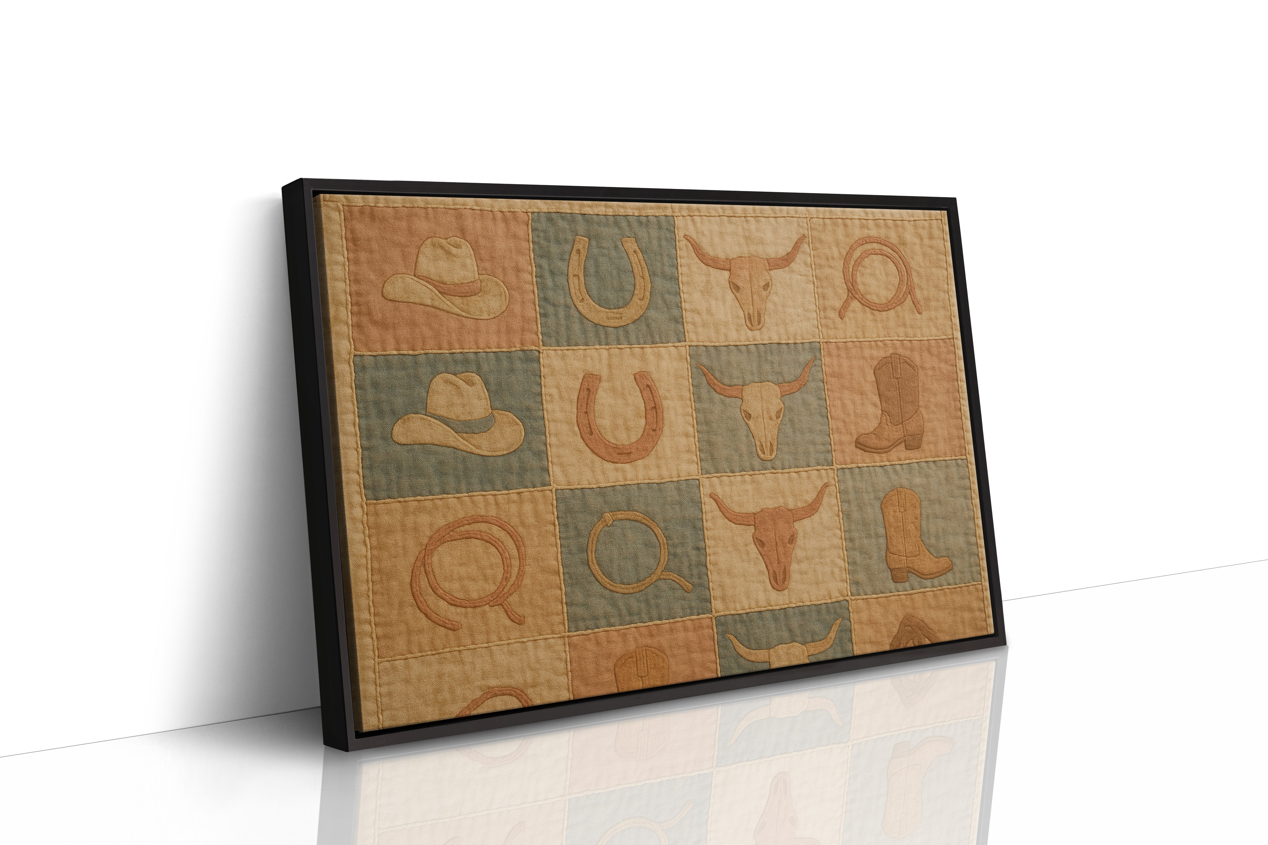 Western Icons Patchwork Quilt Print