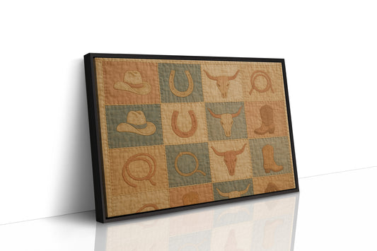 Western Icons Patchwork Quilt Print