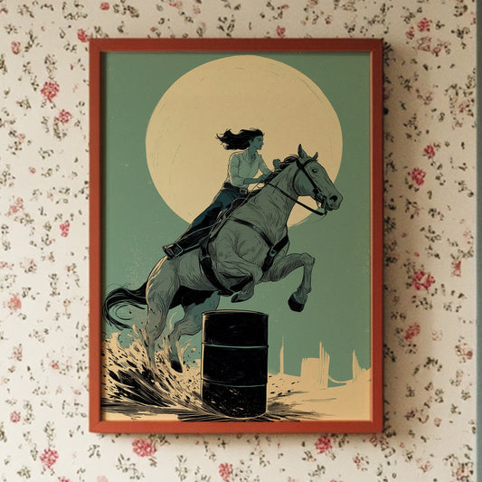 Moonlit Barrel Racing Through Time
