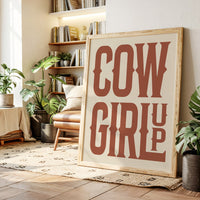 Cowgirl Up Western Typography Print