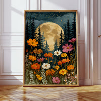 Moonlit Bloom Beneath Ancient Pines