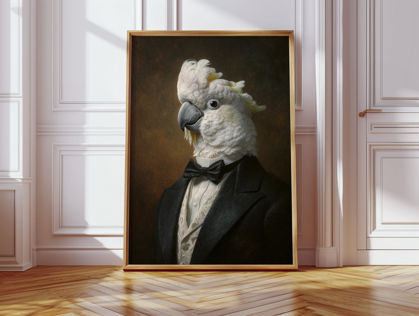 Dapper Cockatoo in Formal Attire