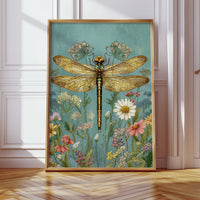 Golden Wings Amidst Wild Blooms