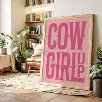 Cowgirl Up Pink Western Poster