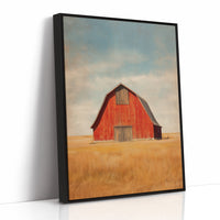 Red Barn Under Prairie Skies