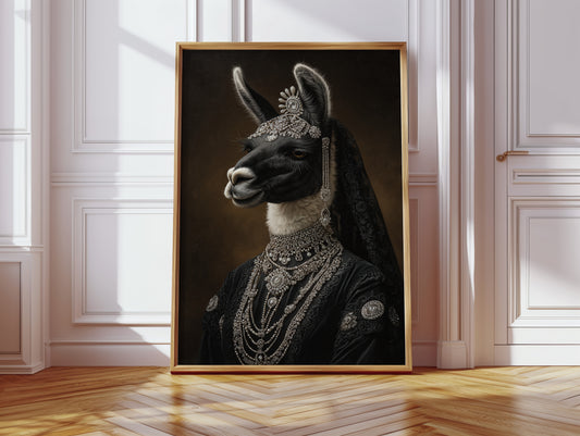 Regal Llama in Opulent Attire