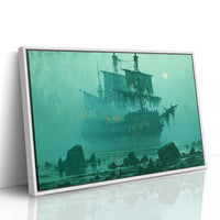 Ghost Ship Under Full Moon