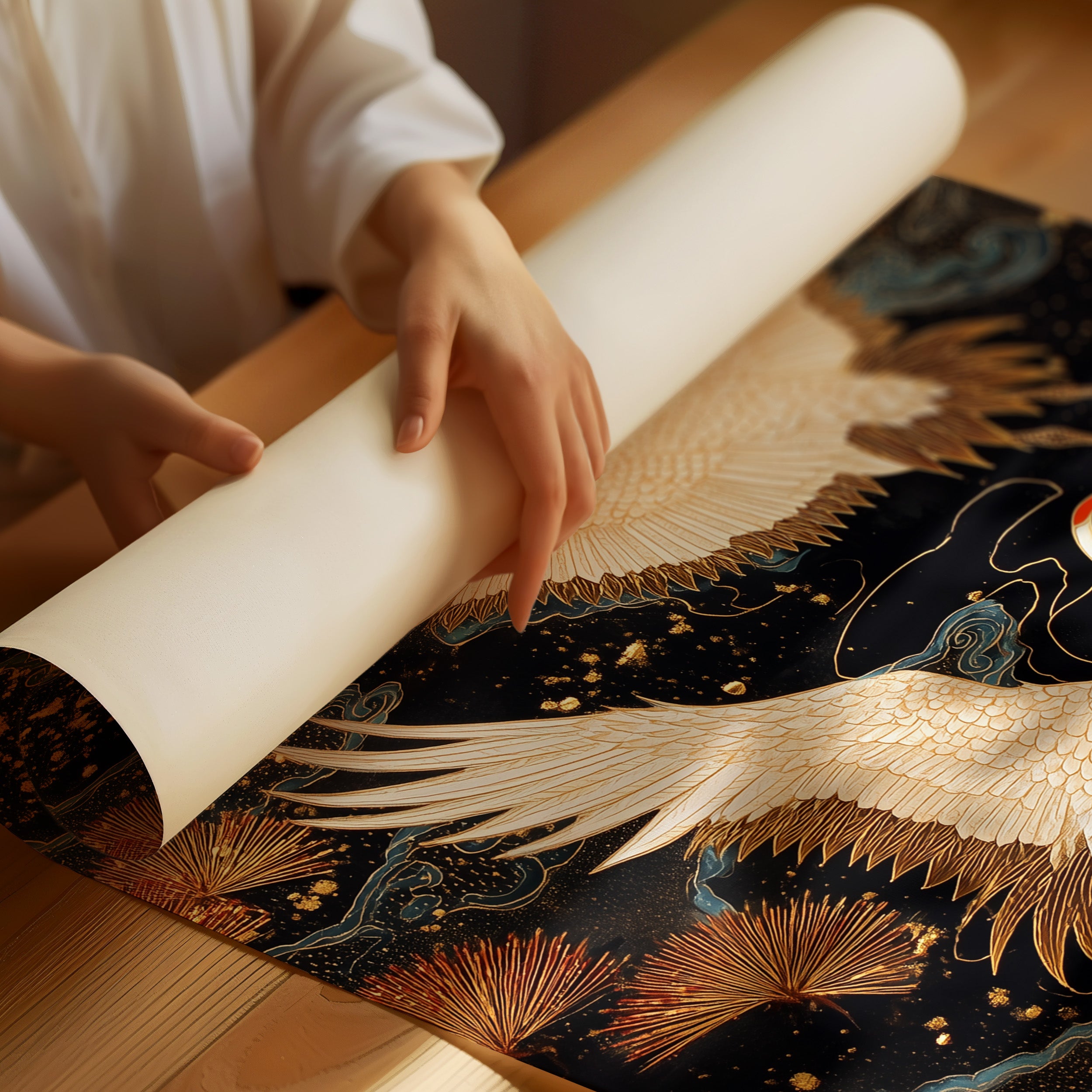 Celestial Cranes Dance Through Starlight