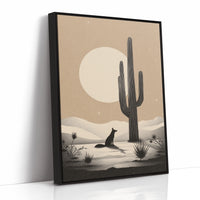 Coyote Waits Under Desert Moon
