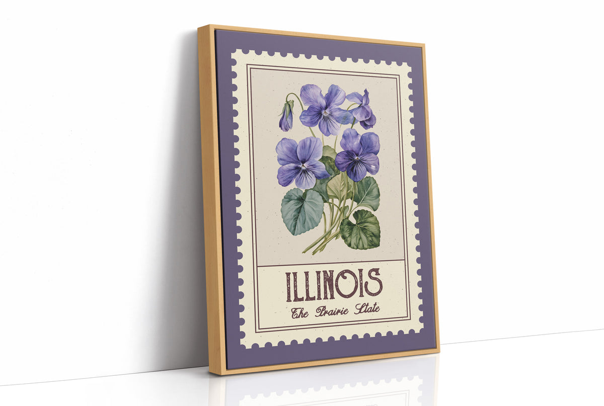 Illinois Violet Watercolor Stamp