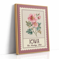 Iowa Wild Rose Watercolor Stamp