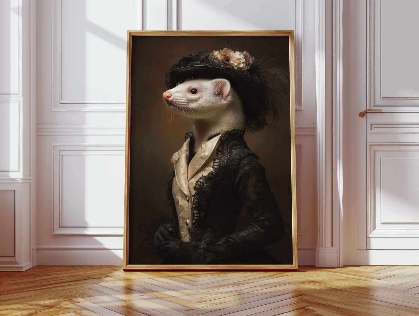 Dapper Ferret in Elegant Attire