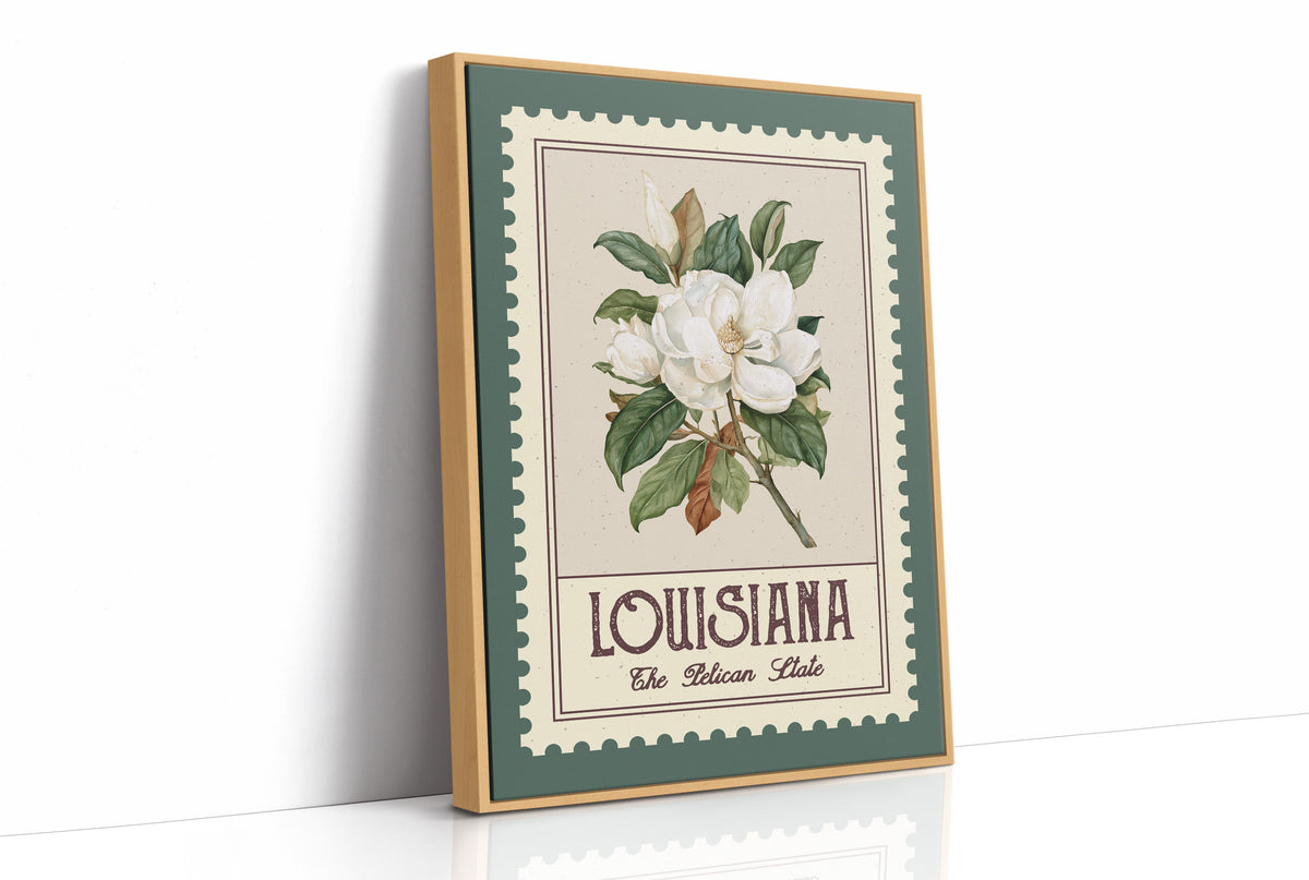 Louisiana Magnolia Watercolor Stamp