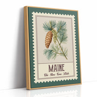 Maine White Pine Cone Watercolor Stamp