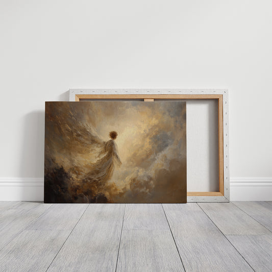 Transcendent Journey Through Golden Clouds