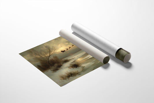 Winter Magic Crosses Moonlit Stream