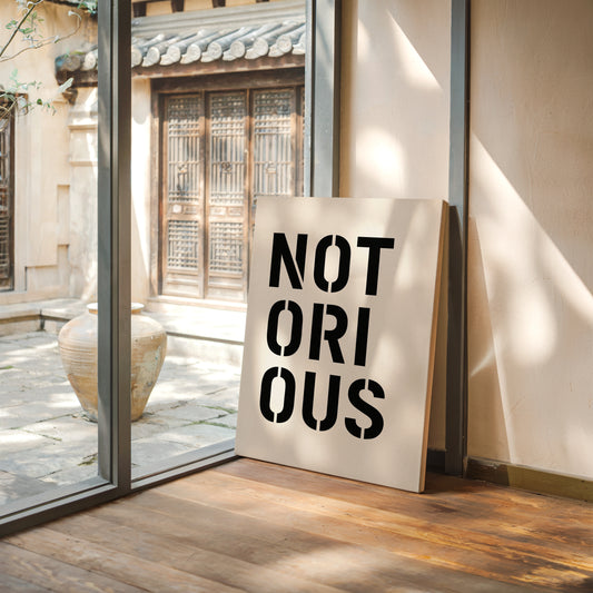 Notorious Bold Stencil Typography Print