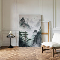 Misty Mountain Landscape – Tranquil Chinese Zen Wall Art