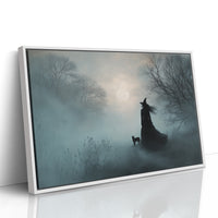Fog Bound Witch Walks Midnight Path