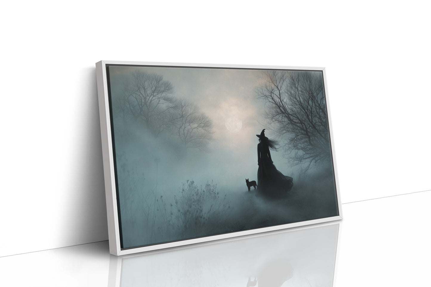 Fog Bound Witch Walks Midnight Path