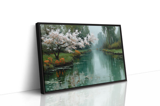 Cherry Blossoms Mirror Morning's Peace