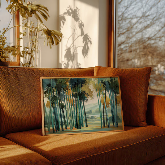 Bamboo Forest Bathes In Mist