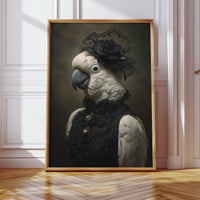 Regal Cockatoo in Lace Attire