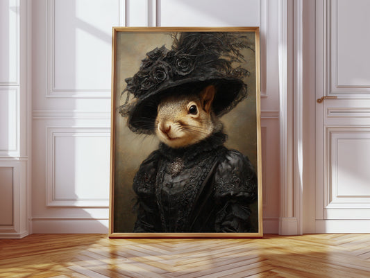 Regal Squirrel in Victorian Attire