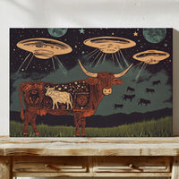 Alien Engraving on the Cosmic Cow