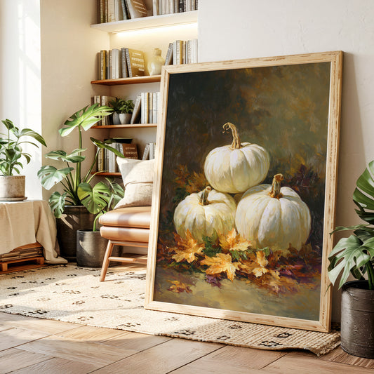 White Pumpkins Dance With Autumn