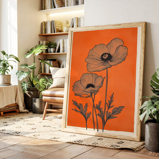 Poppies Draw Lines Against Sunset
