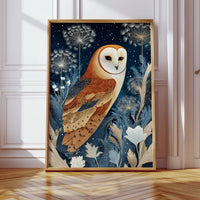 Barn Owl Amidst Ethereal Flora