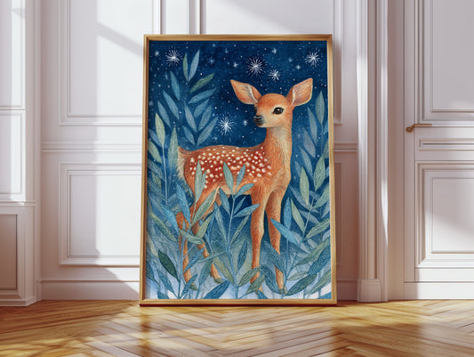 Fawn Among Starry Leaves