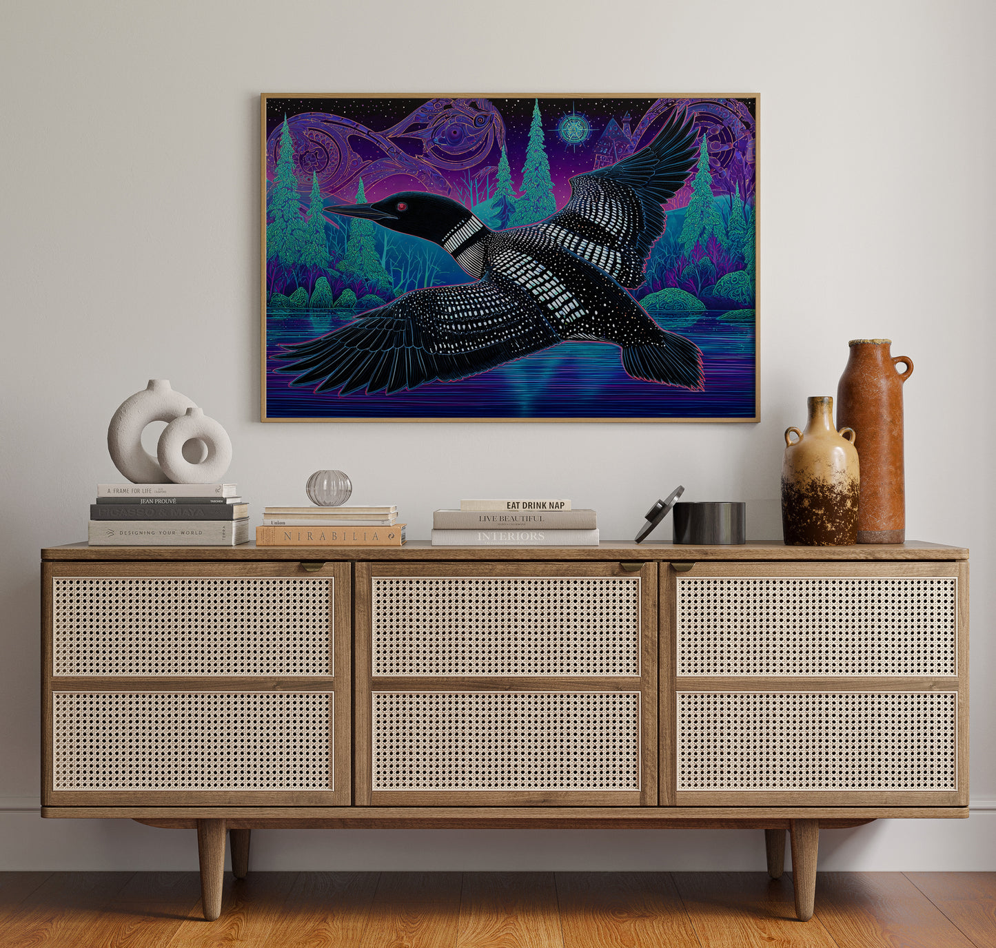 Midnight Loon Crosses Northern Waters