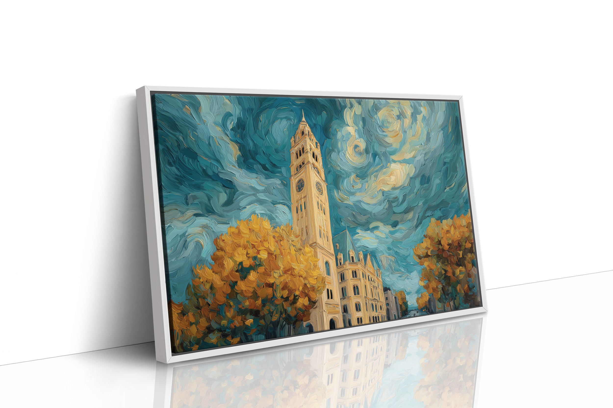 Clocktower Beneath a Turning Sky