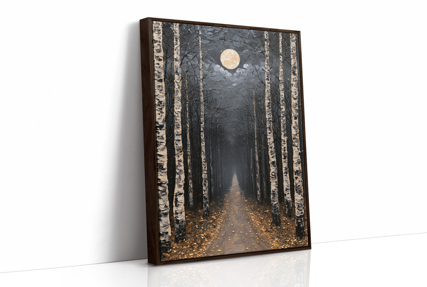 Birch Avenue Under Golden Moon