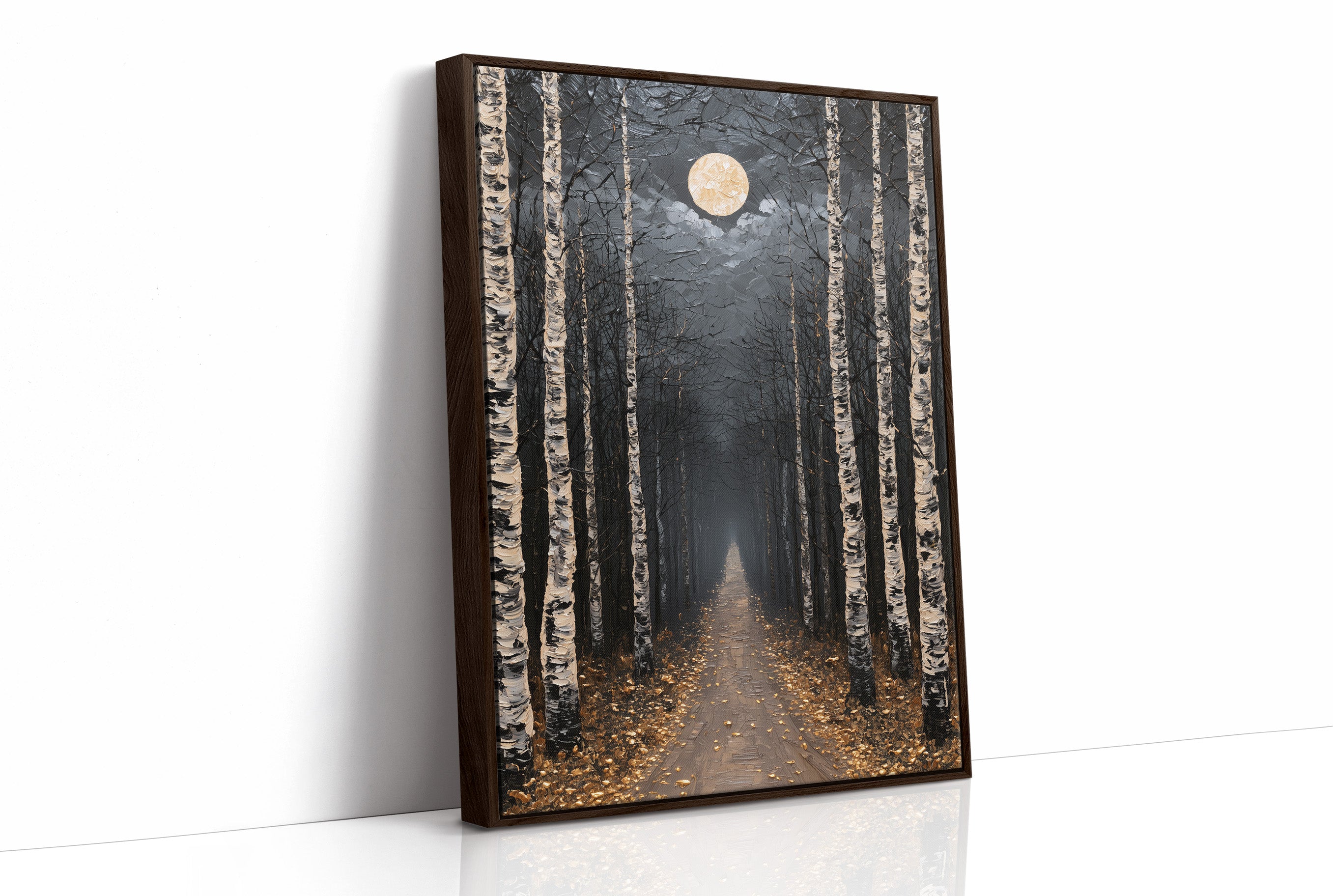 Birch Avenue Under Golden Moon