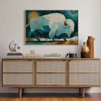 Sacred Bison Under Celestial Moons