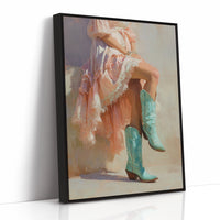 Turquoise Boots Meet Blush Lace